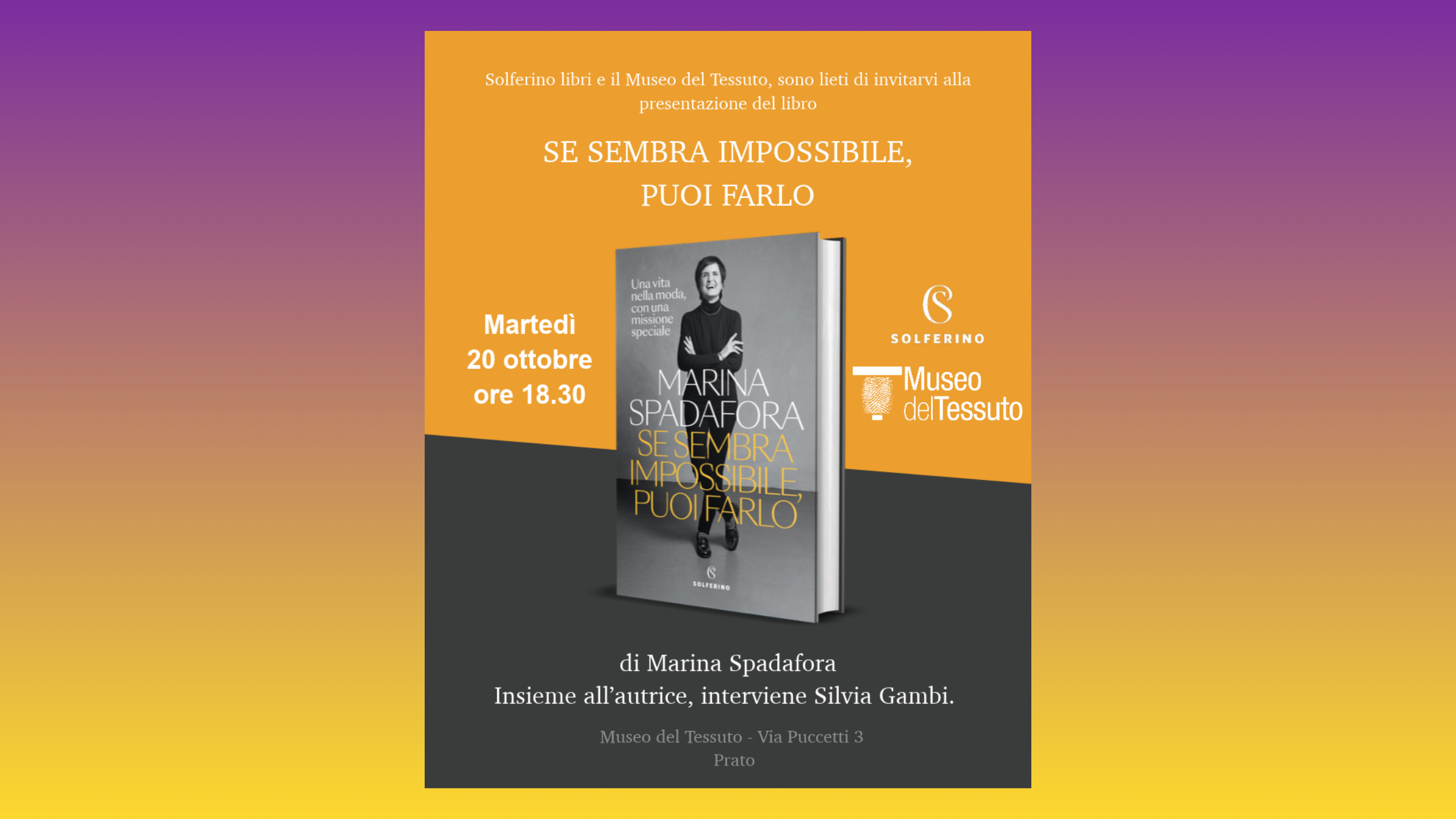 Moda etica e sostenibilità: al Museo del Tessuto la presentazione del nuovo libro di Marina Spadafora